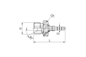 Końcówka do węża pomiarowego DN3 prosta z gwintem zewnętrznym AGR C21-03 G1/4" 44MFG143