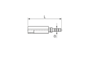Końcówka do węża pomiarowego DN4 prosta rurkowa z osłoną na tuleje BEL/BES P31-04 rurka 4 LL 34R70004