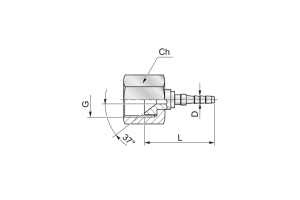 Końcówka do węża pomiarowego DN4 prosta z nakrętką, osłoną na tuleje DKJ C91-04 JIC 7/16” 39160004