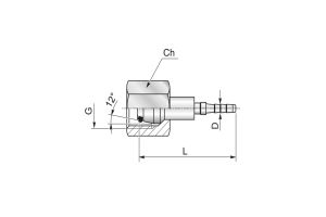 Końcówka do węża pomiarowego DN4 prosta z nakrętką, osłoną na tuleje DKOLL P51-04 M10x1 6LL 46R10004