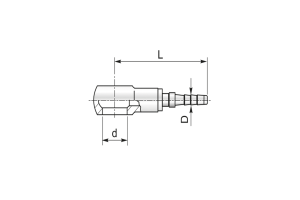 Końcówka do węża pomiarowego DN4 prosta oczkowa z osłoną na tuleje RNM P01-04 rozmiar 14mm 42R20004