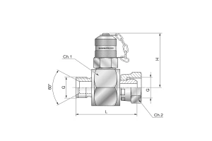 Złącze pomiar. trójnikowe obrotowe zew-wew M16x2 / 1/2" zat. metal. S11912G00C