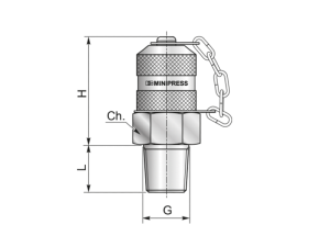 Przyłącze pomiarowe gwintowane 1/4"BSPT/M16x2 zat. metal. S10814190C