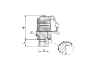 Przyłącze pomiarowe gwintowane M22x1,5/M16x2 zat. metal. S10322X15C