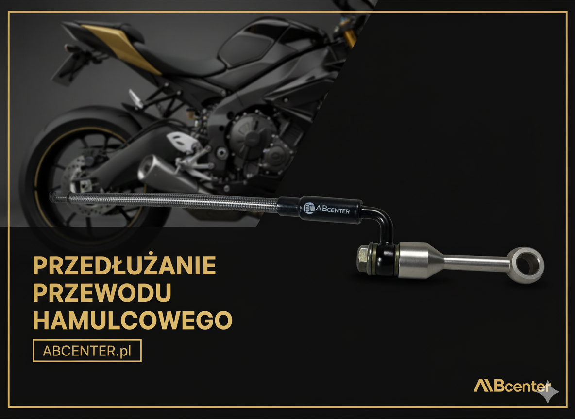 Uniwersalne przedłużenie węża hamulcowego M10 ze stali nierdzewnej, śruba banjo i podkładki - zestaw ABcenter.pl